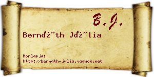 Bernáth Júlia névjegykártya
