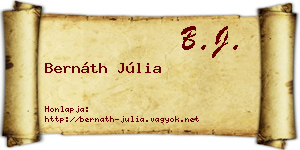 Bernáth Júlia névjegykártya